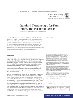 Standard Terminology for Fetal, Infant, and Perinatal