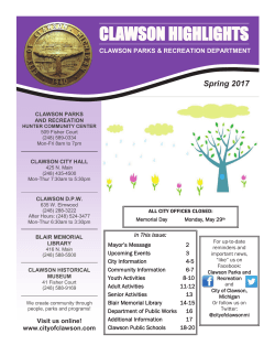 Clawson Highlights Newsletter