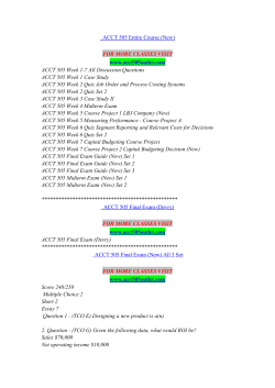 ACCT 505 Entire Course (New) FOR MORE