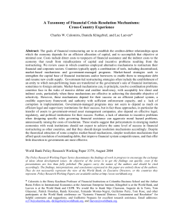 A Taxonomy of Financial Crisis Resolution Mechanisms: Cross