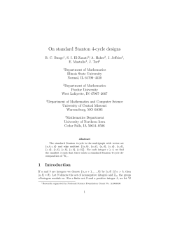 On standard Stanton 4-cycle designs