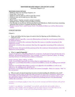 MIDTERM REVIEW SHEET AND STUDY GUIDE answers