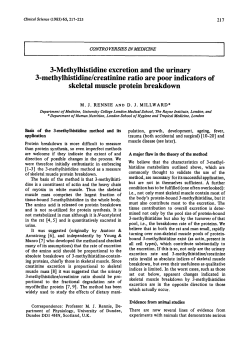 3-Methylhistidine Excretion and the Urinary 3
