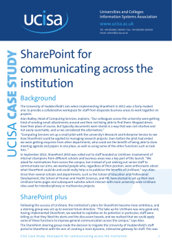 Sharepoint for communicating across the institution