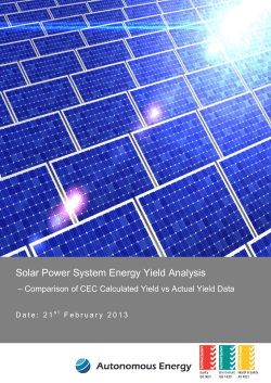 Solar Power System Energy Yield Analysis