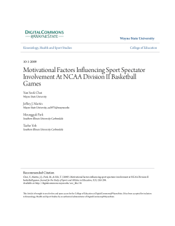Motivational Factors Influencing Sport Spectator Involvement At
