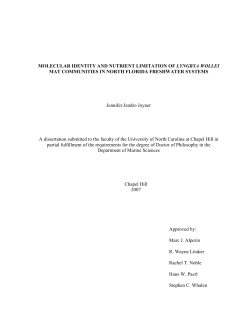 MOLECULAR IDENTITY AND NUTRIENT LIMITATION OF