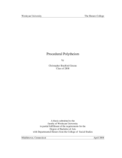 Procedural Polytheism: An Alternative Approach to the