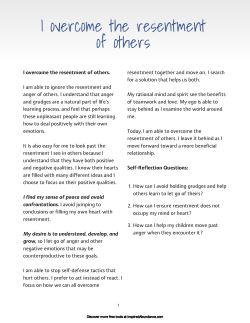 I overcome the resentment of others