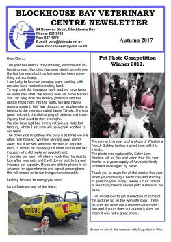 to open newsletter. - Blockhouse Bay Veterinary Centre