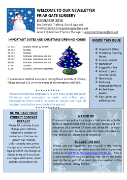 Read our Newsletter - Friar Gate Surgery
