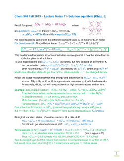 1 Chem 340 Fall 2013 &ndash; Lecture Notes 11