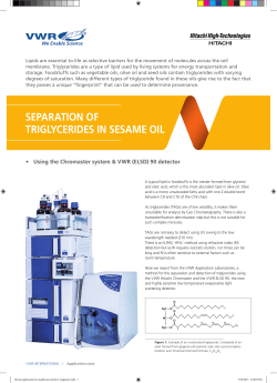 SepArAtion of TRIGLYCERIDES IN SESAME OIL