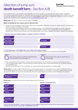 Direction of lump sum death benefit form&ndash; Section A/B