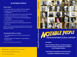 Notable People from Manitoba`s Legal History