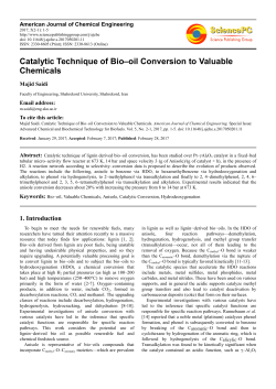 Catalytic Technique of Bio&ndash;oil Conversion to Valuable Chemicals