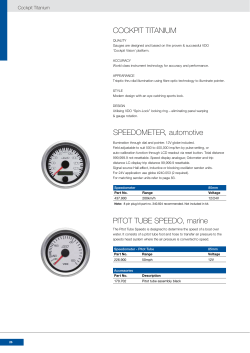 SPEEDOMETER, automotive PITOT TUBE SPEEDO, marine