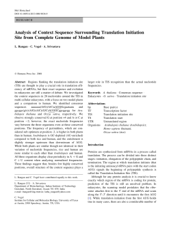 Analysis of Context Sequence Surrounding Translation