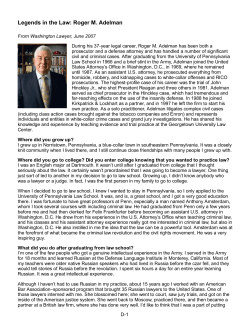Legends in the Law: Roger M. Adelman