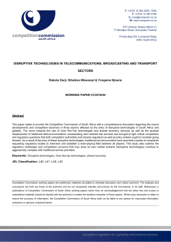 Disruptive technologies in Telecommunications, Broadcasting and