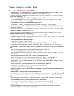 Reading Application and Study Skills