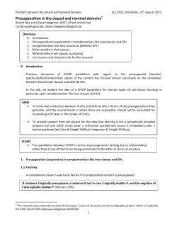 Presupposition in the clausal and nominal domains - GIST