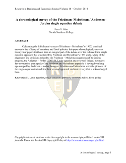 A chronological survey of the Friedman&ndash;Meiselman / Andersen