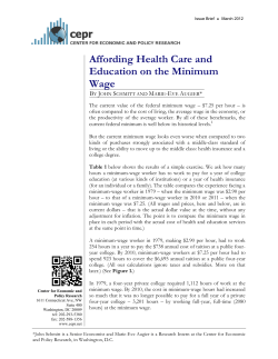 Affording Health Care And Education On The Minimum Wage