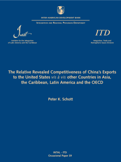 The Relative Revealed Competitiveness of China`s Exports to the