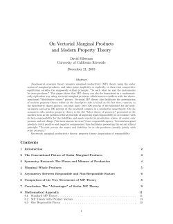 On Vectorial Marginal Products and Modern Property Theory
