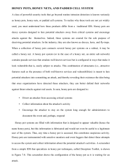 honey pots, honey nets, and padded cell system