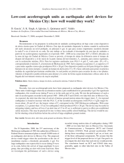 Low-cost accelerograph units as earthquake alert