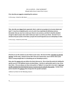 ESSAY WORKSHEET - Kuefler Home Page