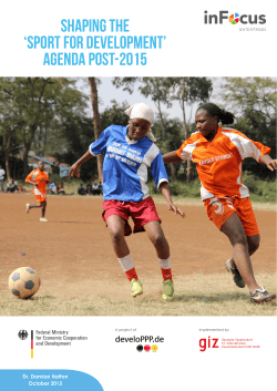 Shaping the `Sport for Development` Agenda post-2015