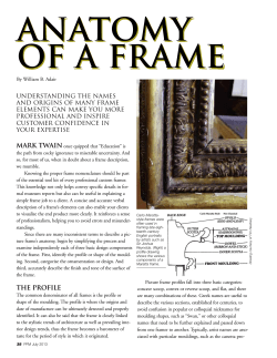 Anatomy Of A Frame - Picture Framing Magazine