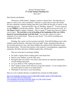 5th Grade Summer Reading List 2016-17