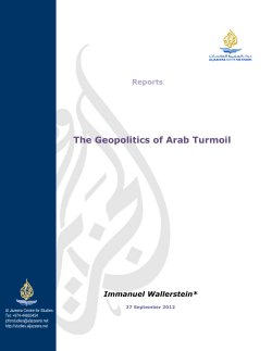 The Geopolitics of Arab Turmoil