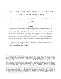 Can Basic Entrepreneurship Transform the Economic Lives of