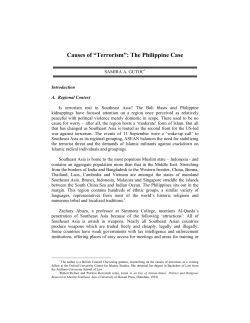 Causes of "Terrorism": The Philippine Case