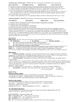 4 major syntactic types / sentence types