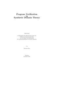 Program Verification in Synthetic Domain Theory