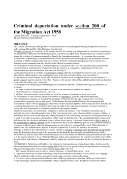 Criminal deportation under section 200 of the Migration Act 1958