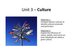 Unit 3 – Culture