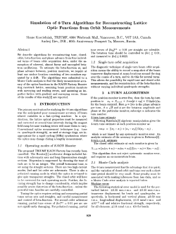 Simulation of 4-Turn Algorithms for Reconstructing Lattice Optic