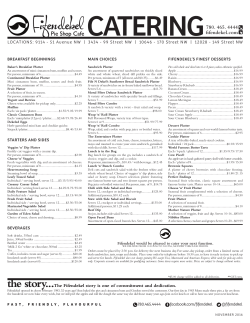 Catering Menu