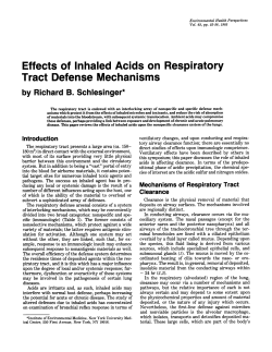 Effects of Inhaled Acids on Respiratory Tract Defense Mechanisms