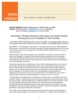 National News Release - Annie E. Casey Foundation