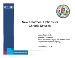 New Treatment Options for Chronic Sinusitis 12/08/2016