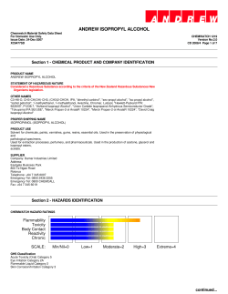 Isopropyl alcohol MSDS