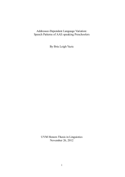 Addressee-Dependent Language Variation: Speech Patterns of AAE